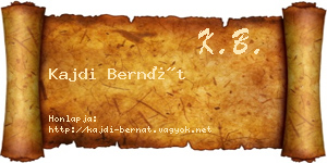 Kajdi Bernát névjegykártya